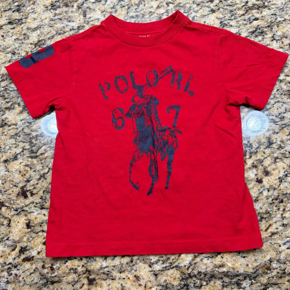 Polo Ralph Lauren Boys Red Big Pony Graphic T-Shirt Size 3T ws